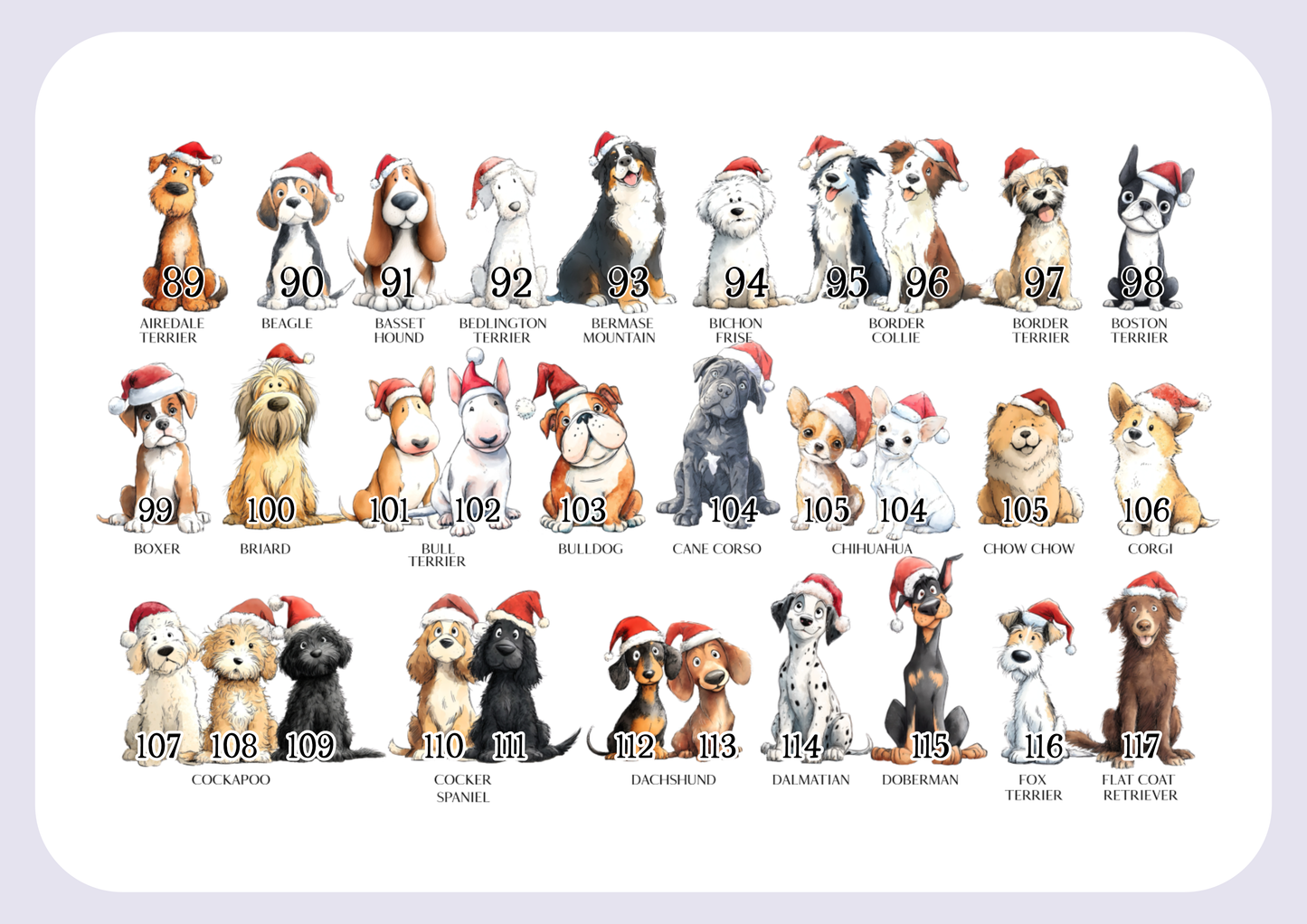 Personalised Dog Breed Santa Present Sack- Treat Sack- Christmas Sack- For The Dog - Santa Sack