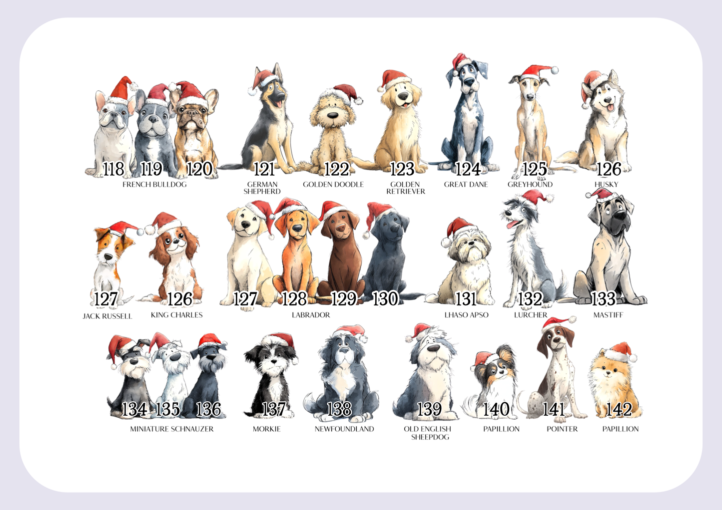 Personalised Dog Breed Santa Present Sack- Treat Sack- Christmas Sack- For The Dog - Santa Sack