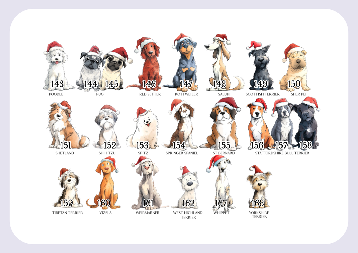 Personalised Dog Breed Santa Present Sack- Treat Sack- Christmas Sack- For The Dog - Santa Sack