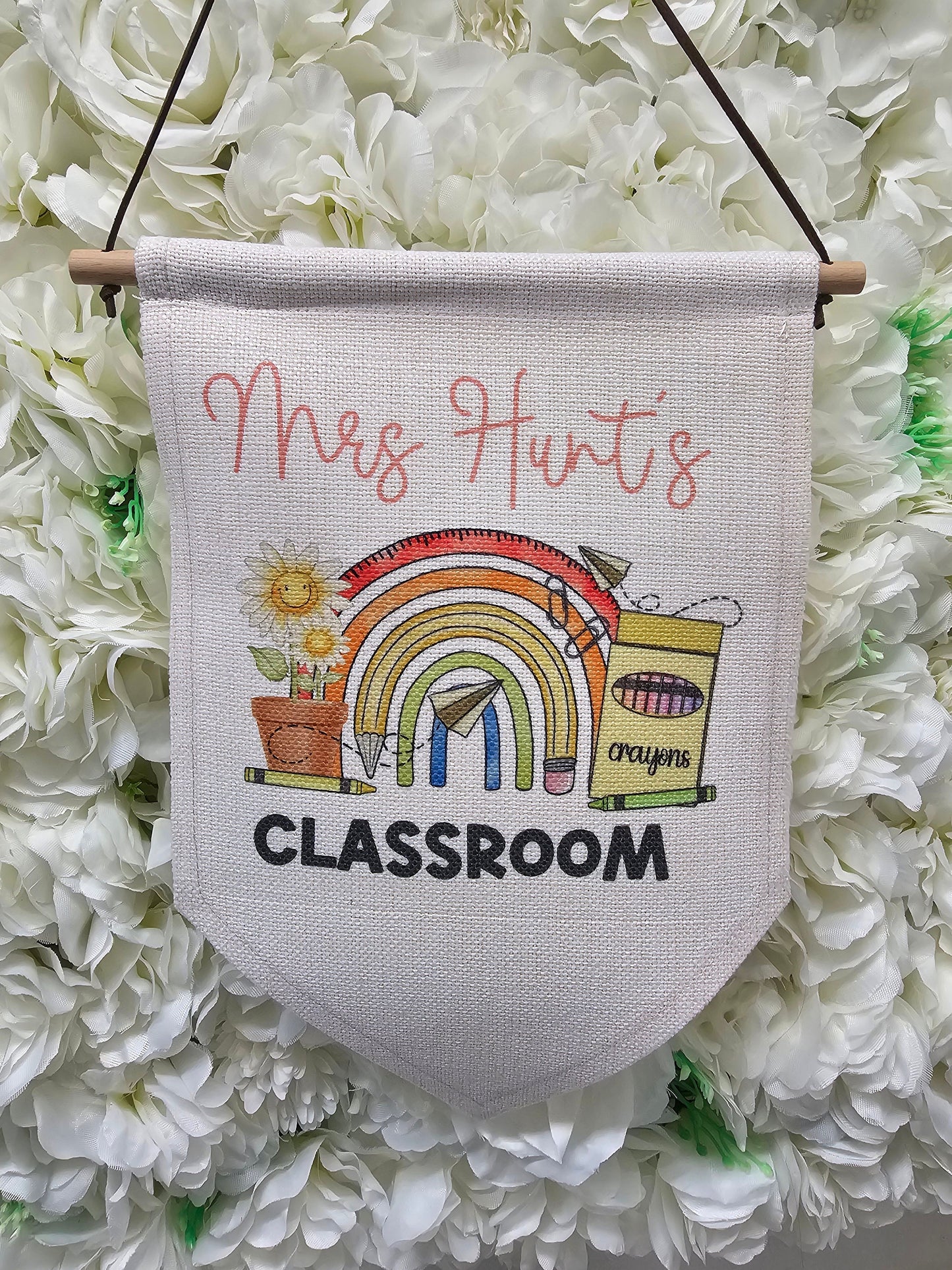 Teachers Personalised Classroom Sign/ Pennant thank you gifts end of term school. Wall Sign Hanging decoration
