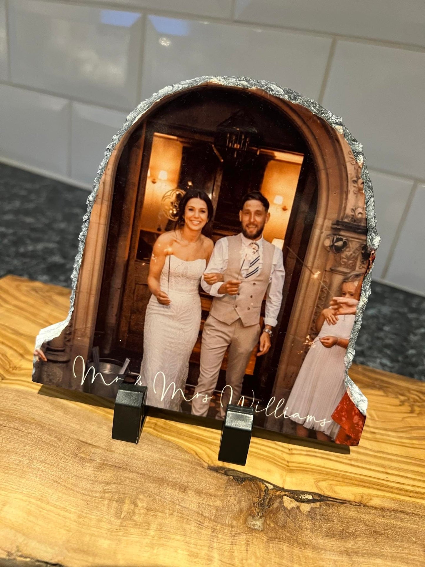 Personalised Wedding Photo Slate Mr&Mrs , MrMr , MrsMrs Keepsake celebration happy couple wedding gift
