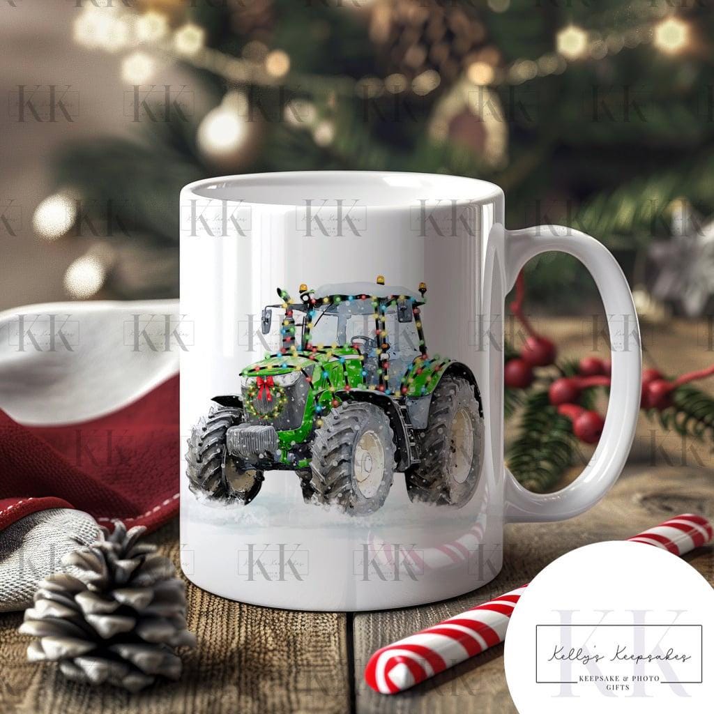 Christmas Tractor Mug - Personalised with name - Gift for farmer - gift for him - gift for her