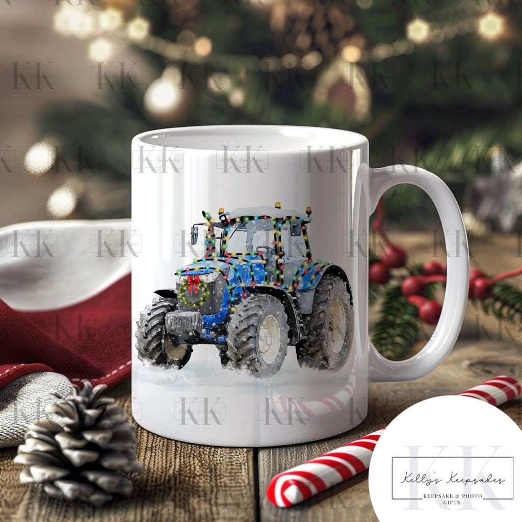 Christmas Tractor Mug - Personalised with name - Gift for farmer - gift for him - gift for her