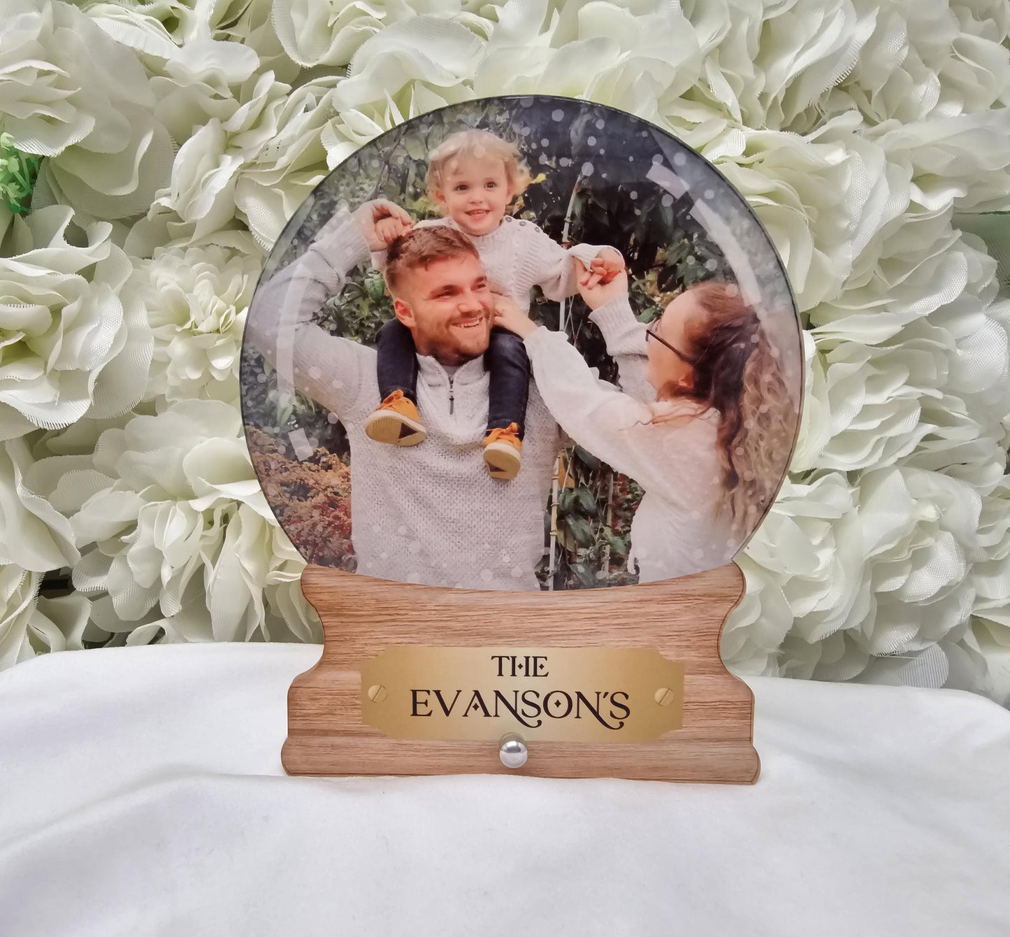 Personalised Christmas Snowglobe Photo Decoration - Family photo- christmas time