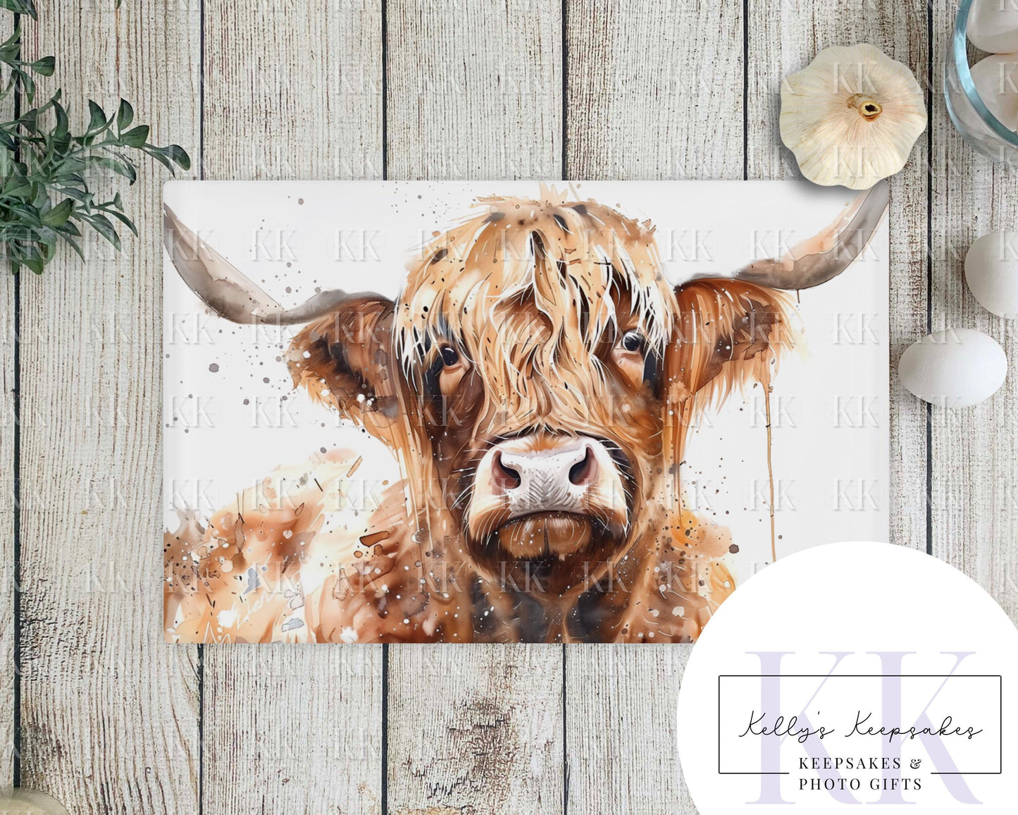 Farm Animal Glass Chopping Board - Work Top Saver - Highland Cow - Donkey -Pig - Sheep - Goat - Kitchen Decor -Farm Animals - country decor