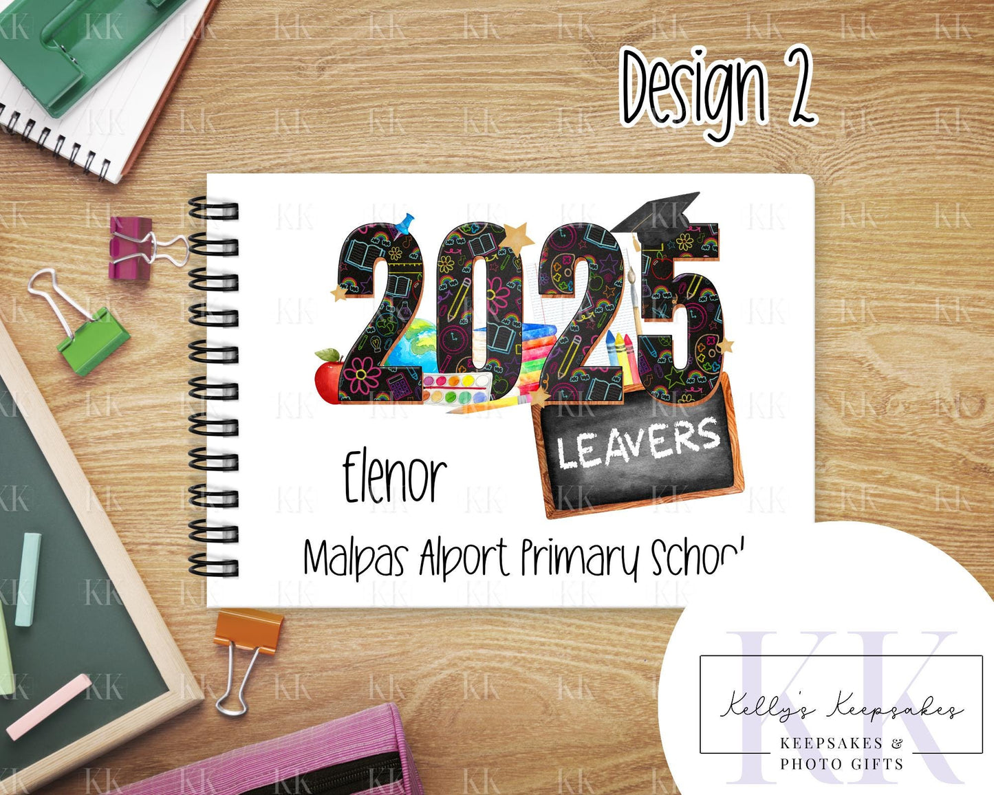 Personalised A6 Leavers Book – Class of 2025 | End of School Autograph & Memory Book | Keepsake for Year 6, Year 11, or Nursery Graduates