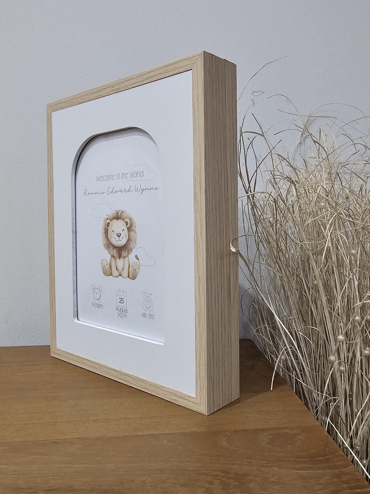 Personalised Birth Announcement Teddy Bear Print and Frame - Baby Announcements - Birth Stats - Nursery Decor - New Baby Gift