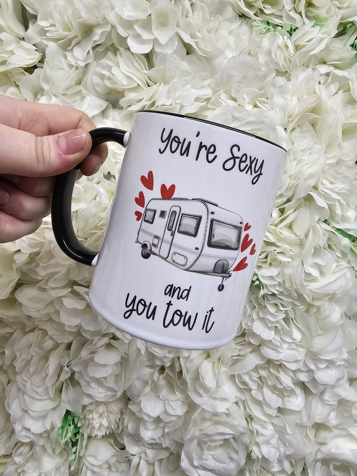 Caravan Valentines Day Letter Mug - You're Sexy And You Tow it - Valentines Day Gift - For Him - For her - Caravan Humour Mug