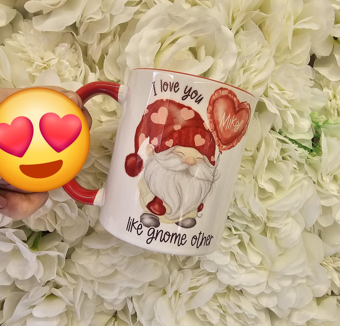 Valentines Gnome Mug - Can Be Personalised - Valentines Gonk - Valentines Present - For him - For her - Matching Couple Gift - love you