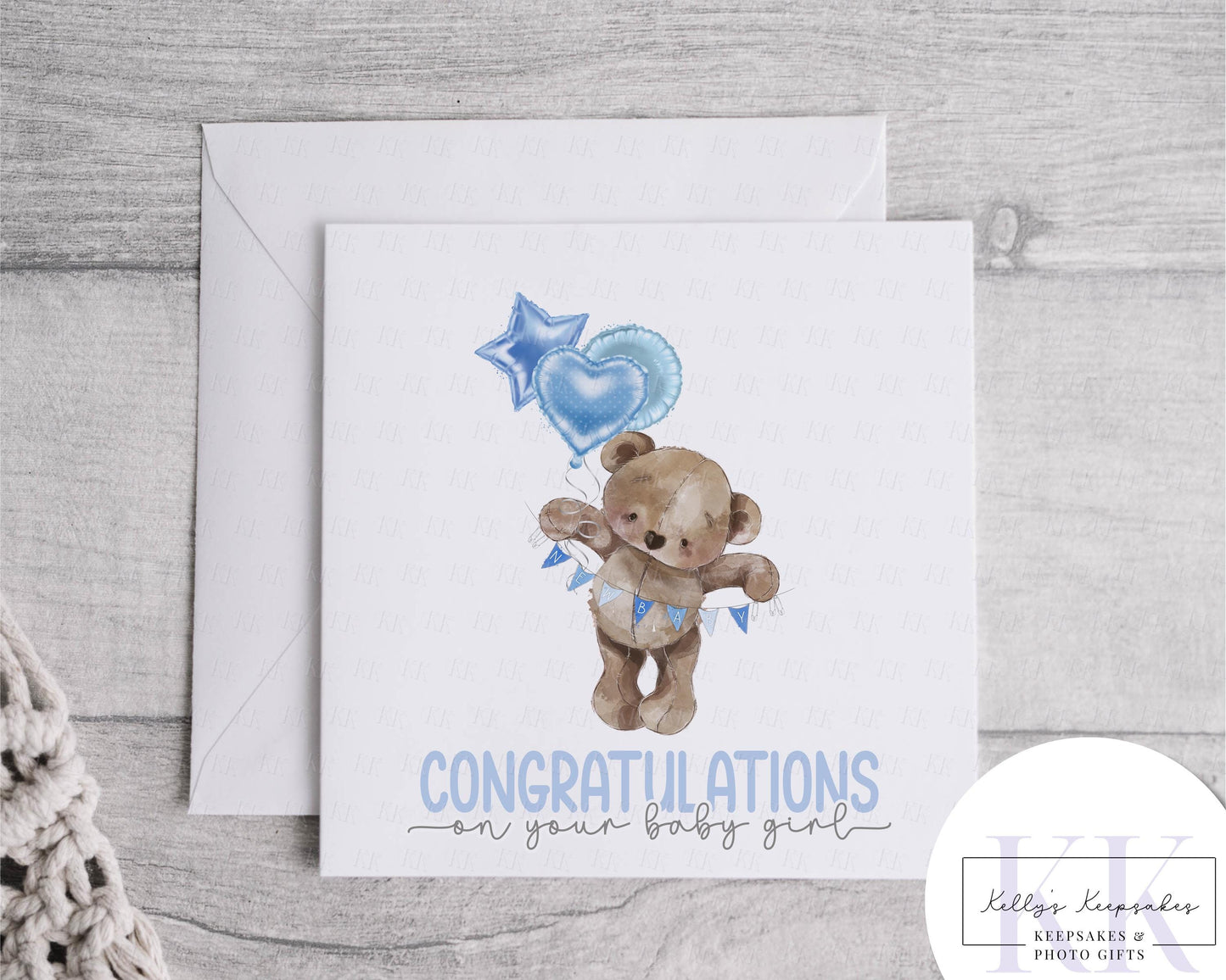 Congratulations on your baby girl - boy - new baby card - gift for baby - new parents - Teddy Bear