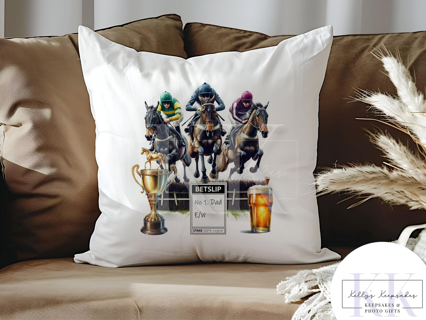 Horse Racing Personalised Cushion - Horse Races - Betting Slip - Racing Horse - Gift for him
