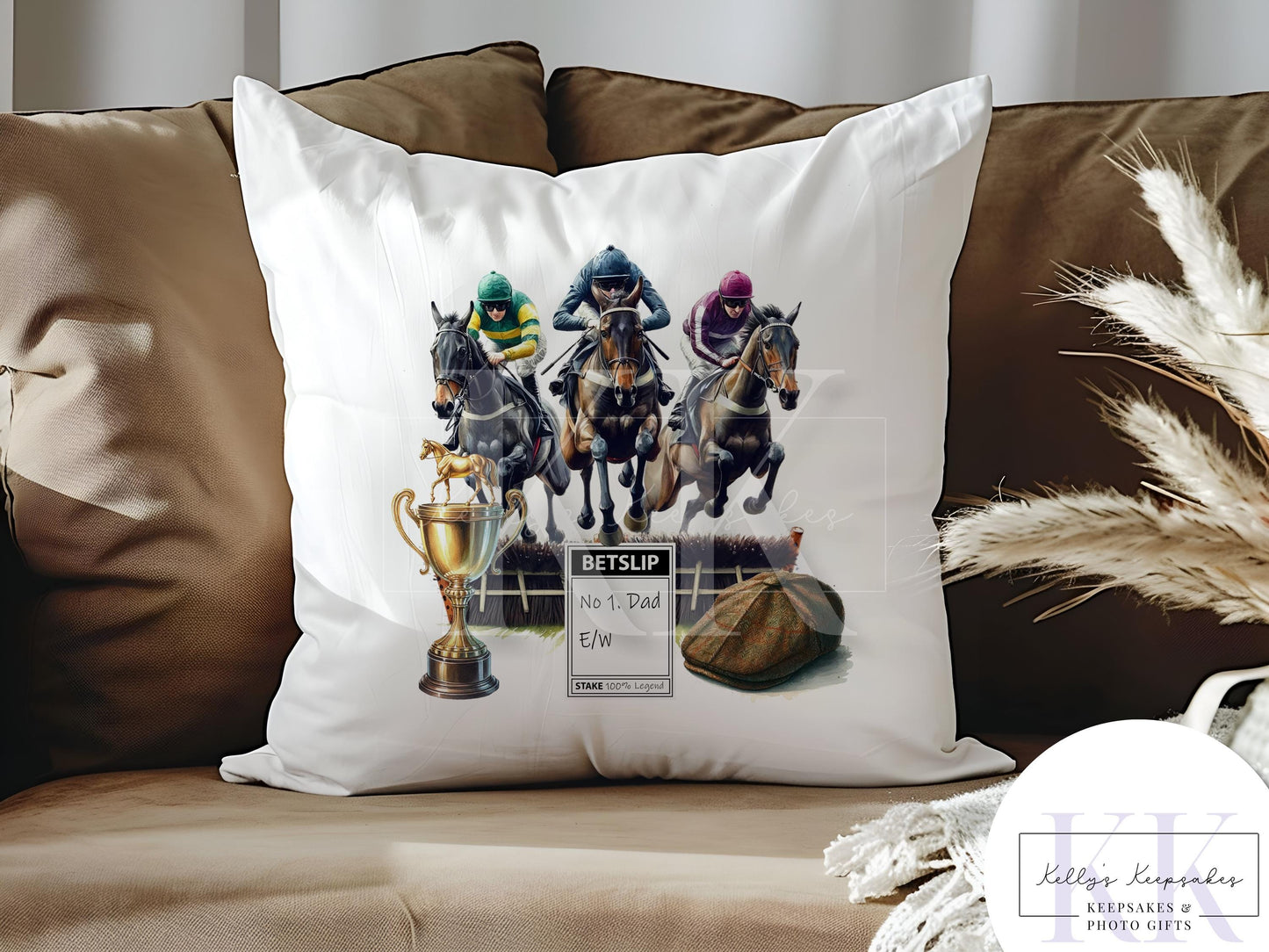 Horse Racing Personalised Cushion - Horse Races - Betting Slip - Racing Horse - Gift for him
