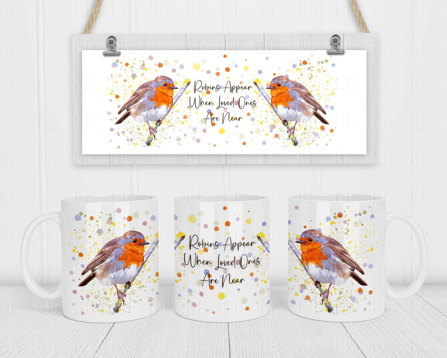 Robins appear when loved ones are near mug - Robin Mug - Text or no text