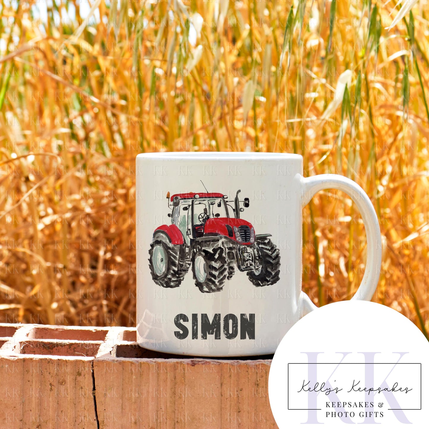 Personalised Tractor Mug - Farmer - Farm life - Gift for Farmer - Water Colour - ADD NAME - Tractor gift