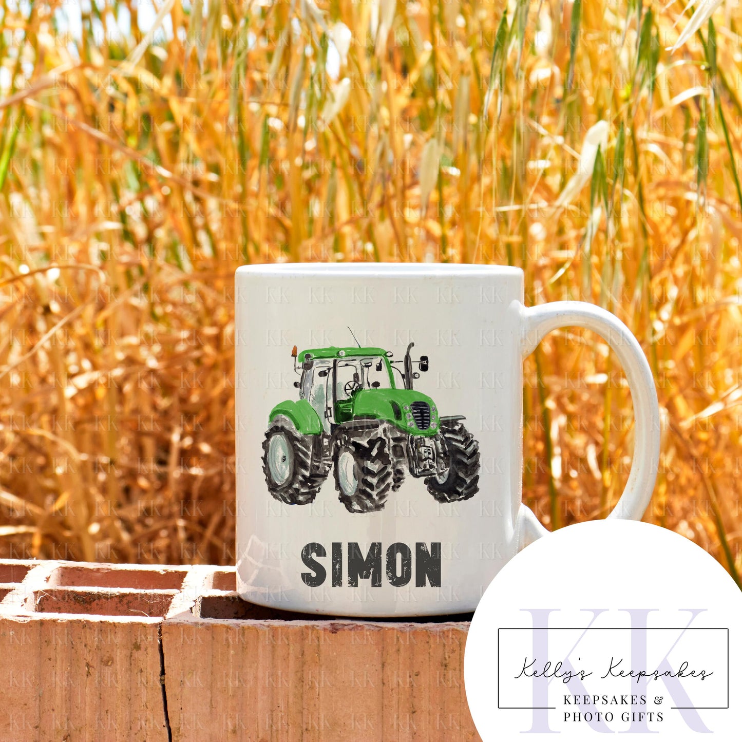 Personalised Tractor Mug - Farmer - Farm life - Gift for Farmer - Water Colour - ADD NAME - Tractor gift