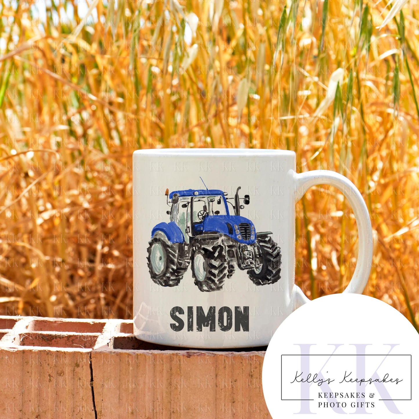 Personalised Tractor Mug - Farmer - Farm life - Gift for Farmer - Water Colour - ADD NAME - Tractor gift
