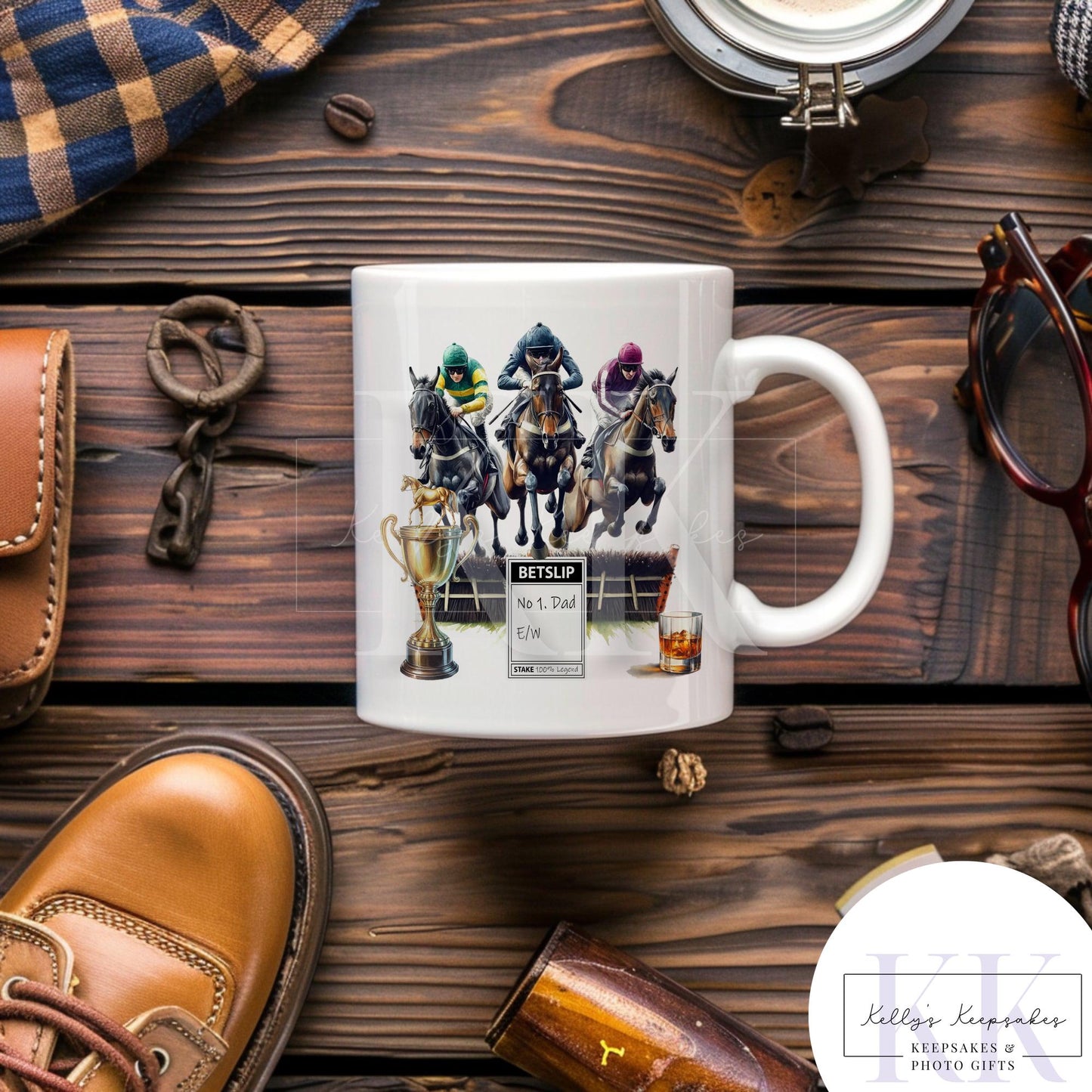 Horse Racing Mug - Horse Races - Betting Slip - Race Horse - Gift for him - Fathers Day - Custom Note
