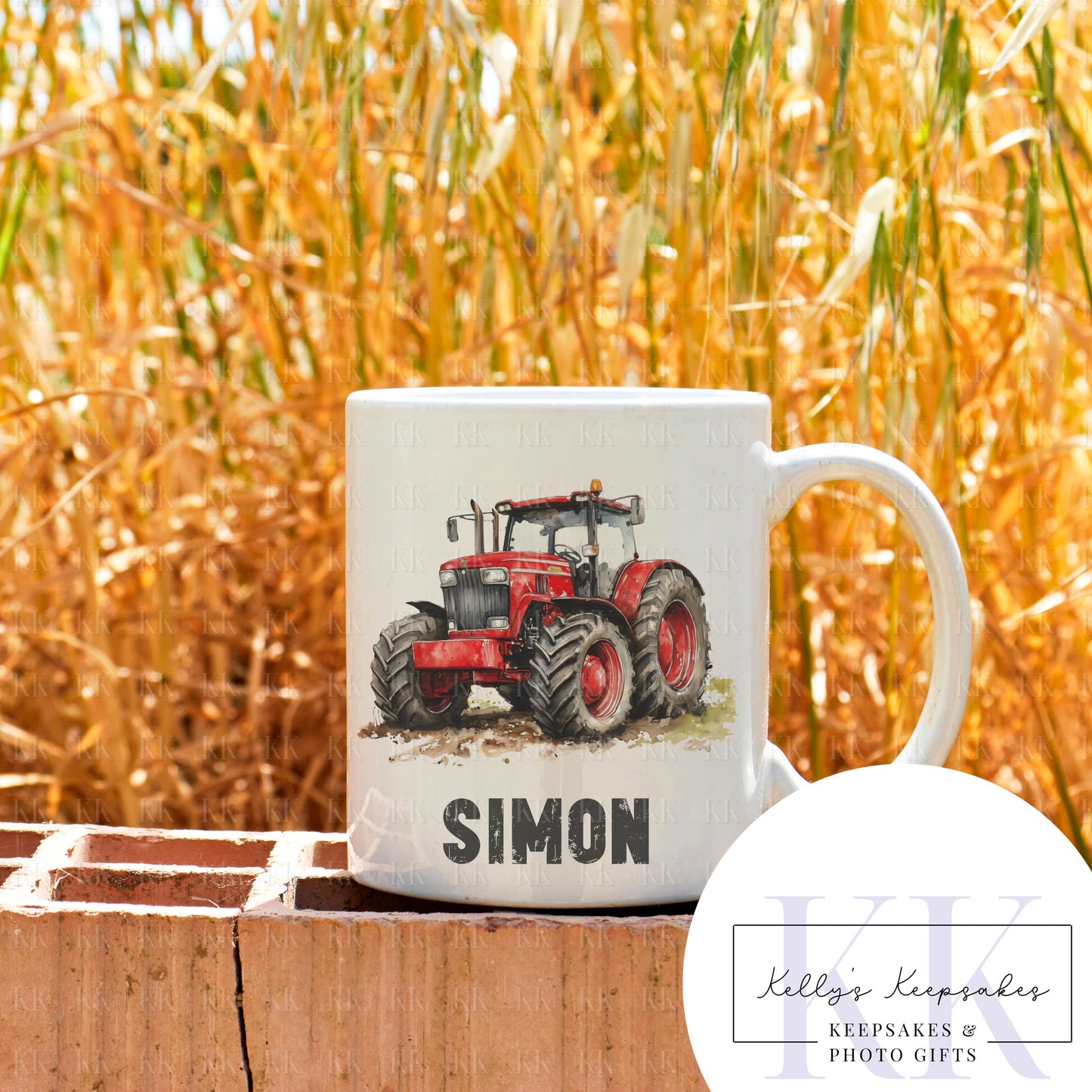 Personalised Tractor Mug - Farmer - Water colour -Farm life - Gift for Farmer - ADD NAME - Tractor gift - 2