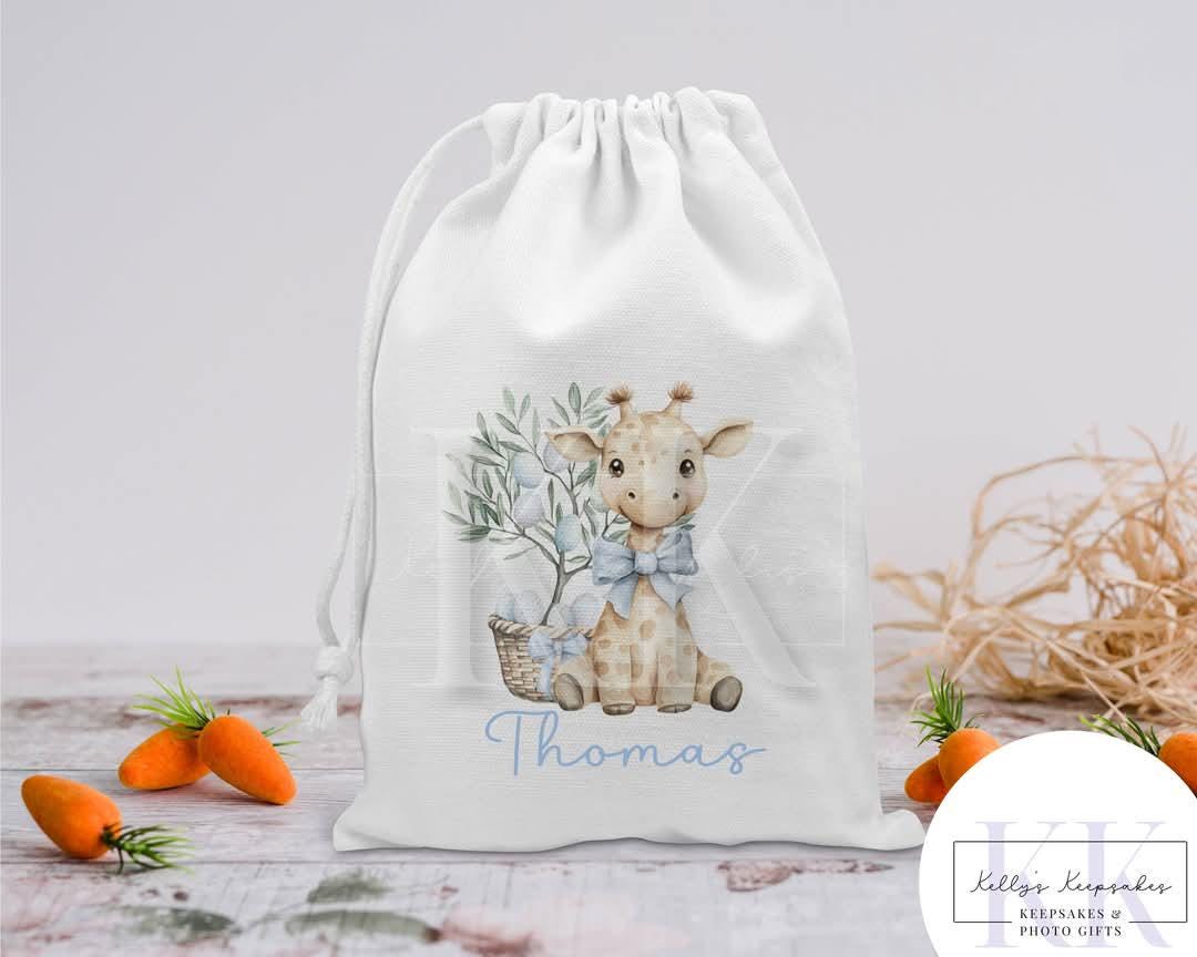 Easter Giraffe Personalised Sack - Gift Bag - Personalised Sack - Easter Gift - Personalised Easter