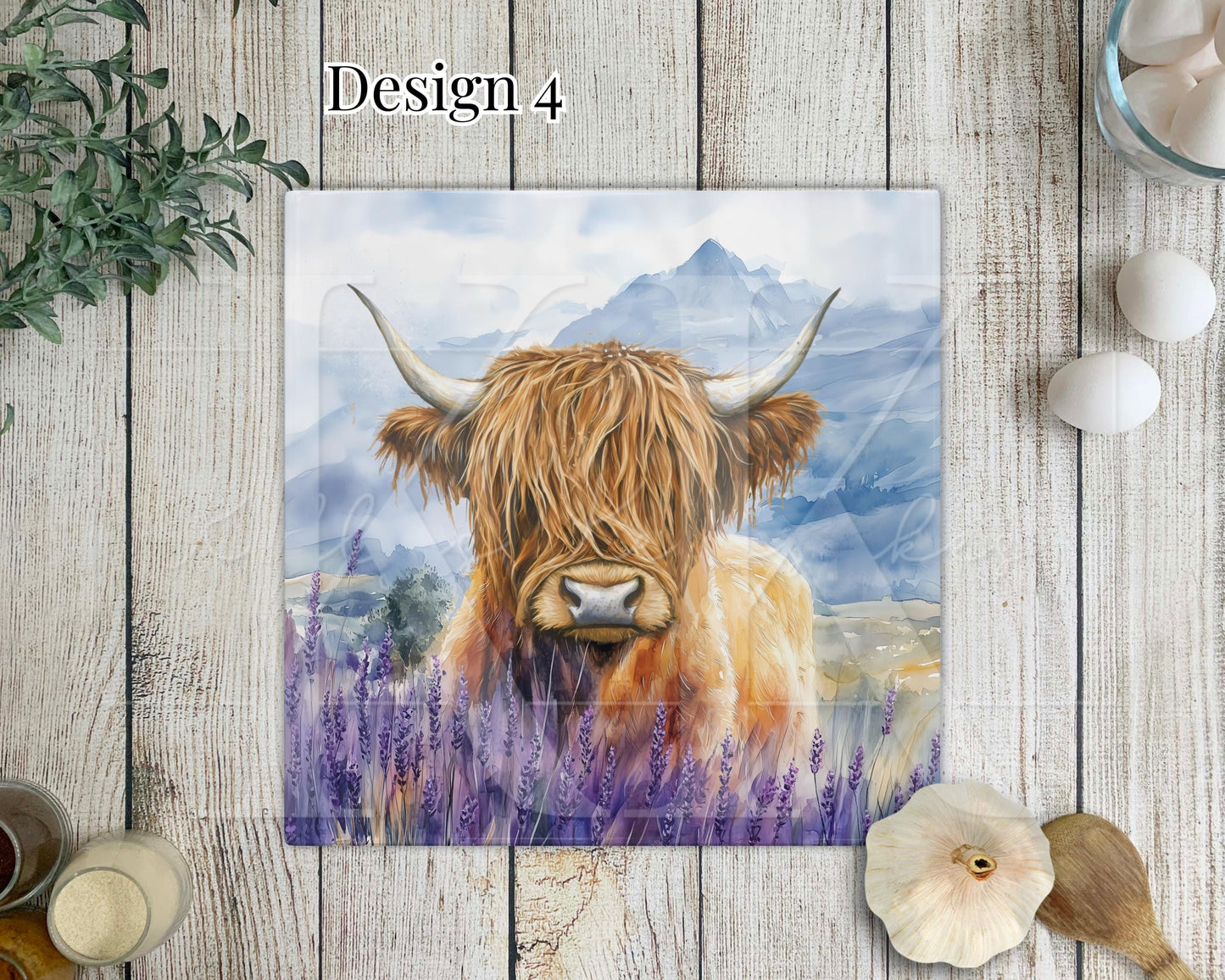 Highland Cow Glass Chopping Board - Kitchen Counter Saver - Work Top Saver - Country Decor - Kitchen Decor - New Home Gift- Highland Coo