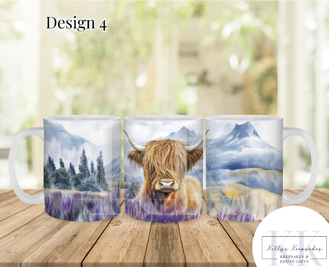 Watercolour Highland Cow Mug - Highland Coo - Farm Life - Scottish Country- Countryside - Cow lovers- gift for her - Gift for him