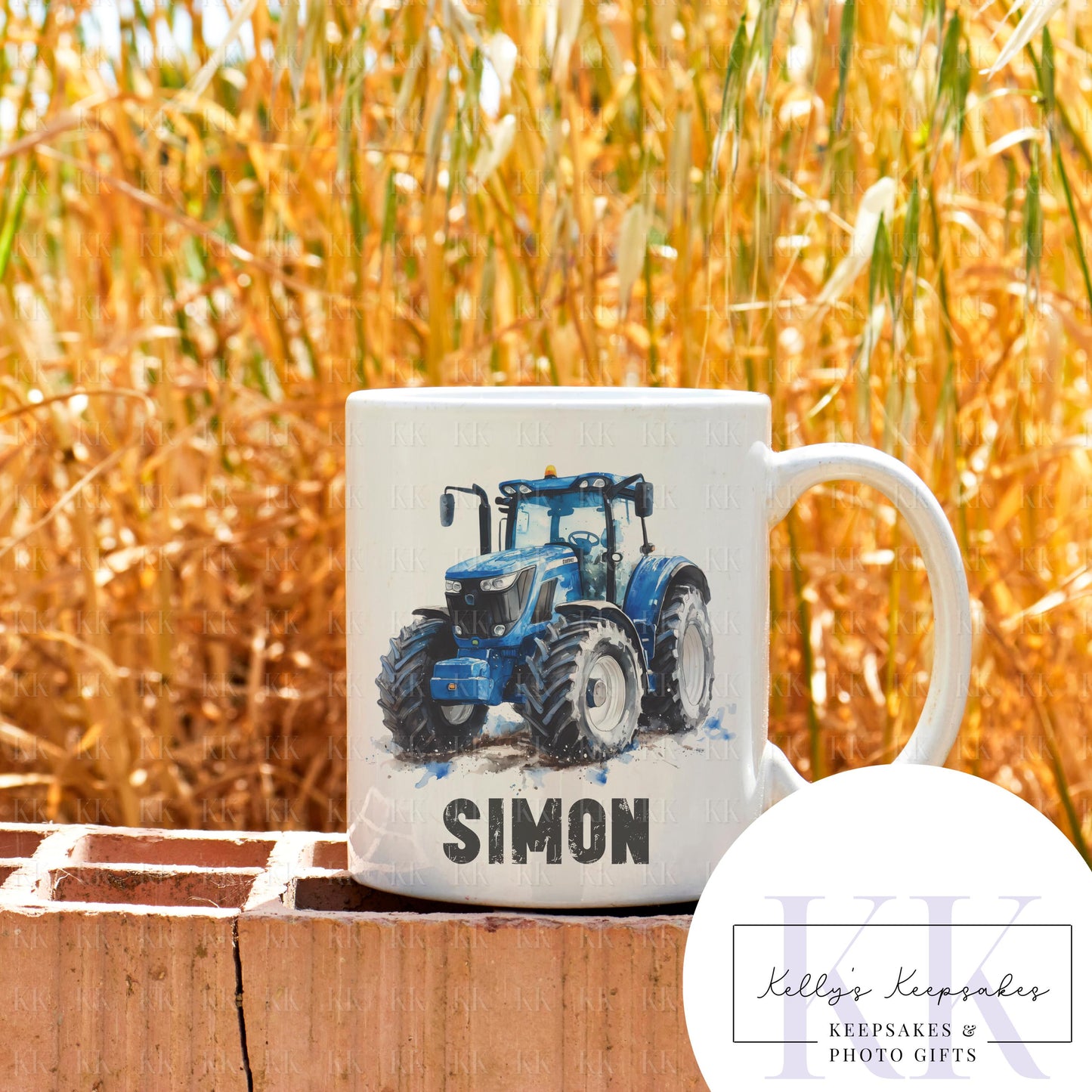 Personalised Tractor Mug - Farmer - Water colour -Farm life - Gift for Farmer - ADD NAME - Tractor gift - 2