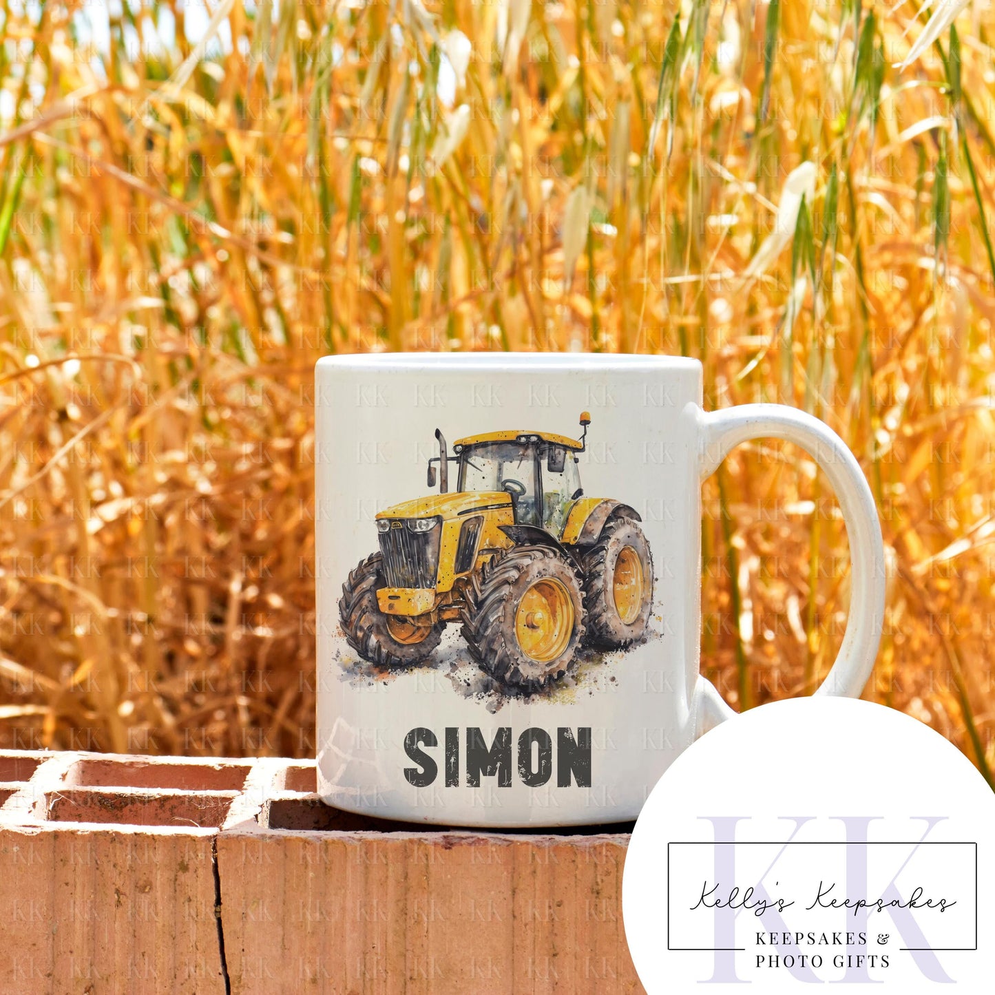 Personalised Tractor Mug - Farmer - Water colour -Farm life - Gift for Farmer - ADD NAME - Tractor gift - 2