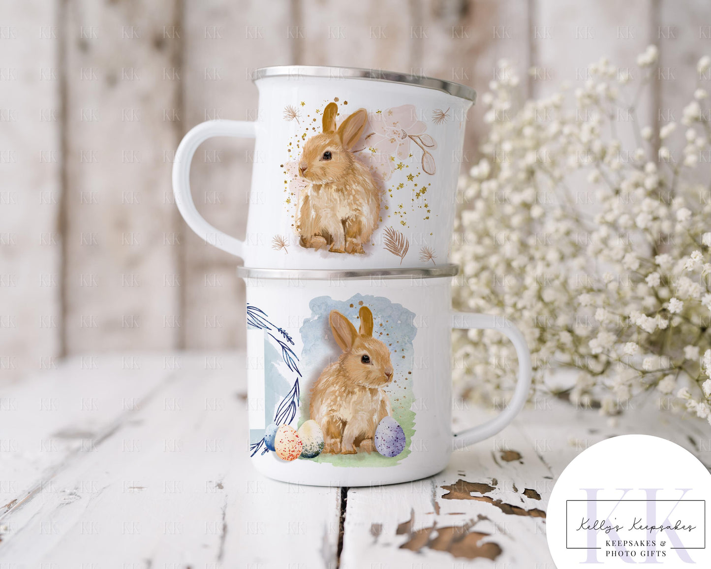 Personalised Easter Bunny Mug - Enamel Mug - Ceramic Mug - Easter Bunny - Gift for him - Gift for her - Easter Gift