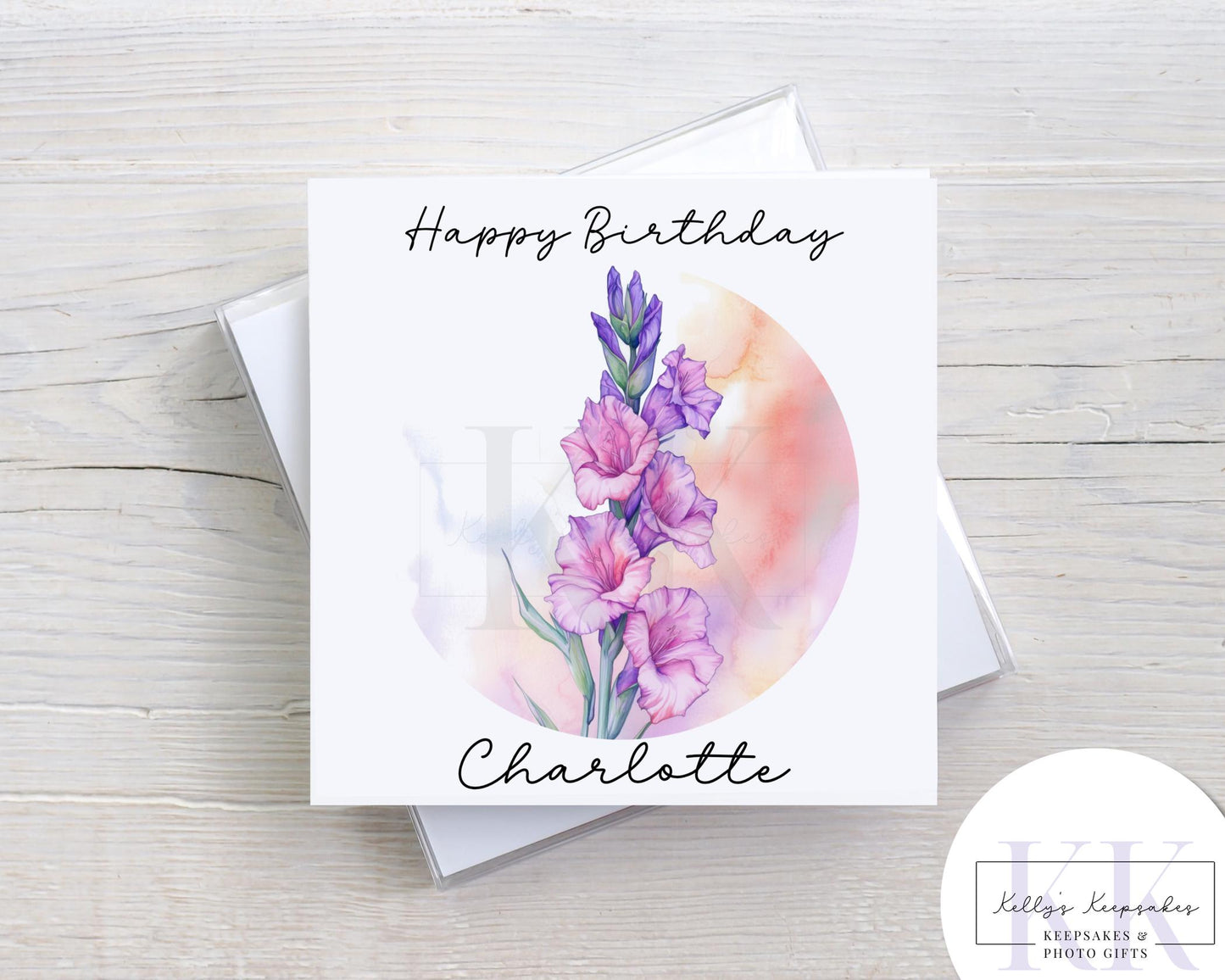 Birth Month Flowers Personalised Birthday Greeting Card - Birthday Card - Flower of month - Occasion Card - Card for her