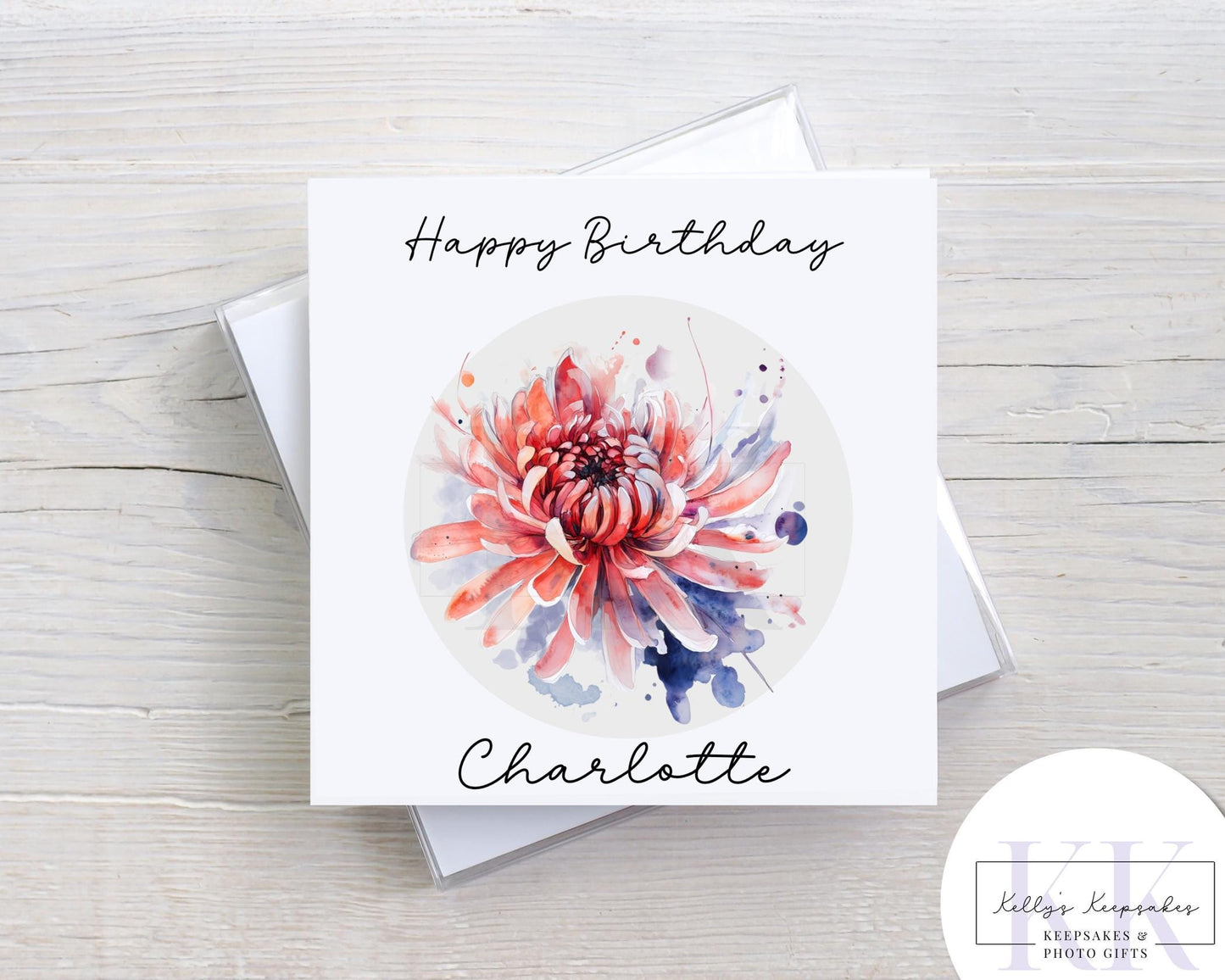 Birth Month Flowers Personalised Birthday Greeting Card - Birthday Card - Flower of month - Occasion Card - Card for her