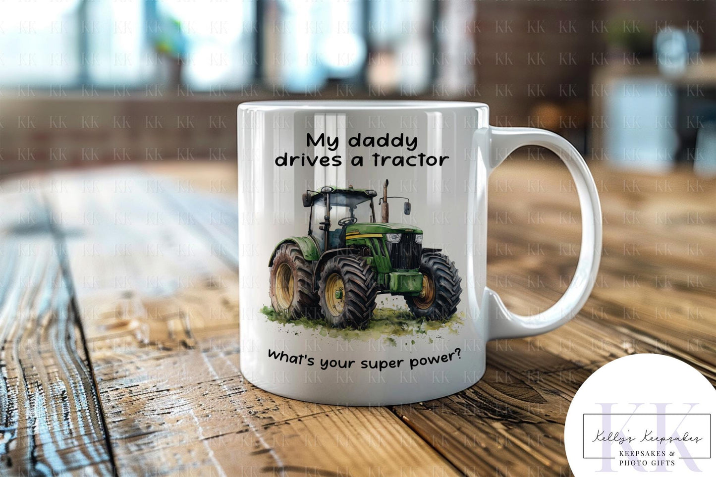Father’s Day Tractor Mug – My Daddy Drives a Tractor – Gift for Farmer Dad – 11oz Coffee Cup
