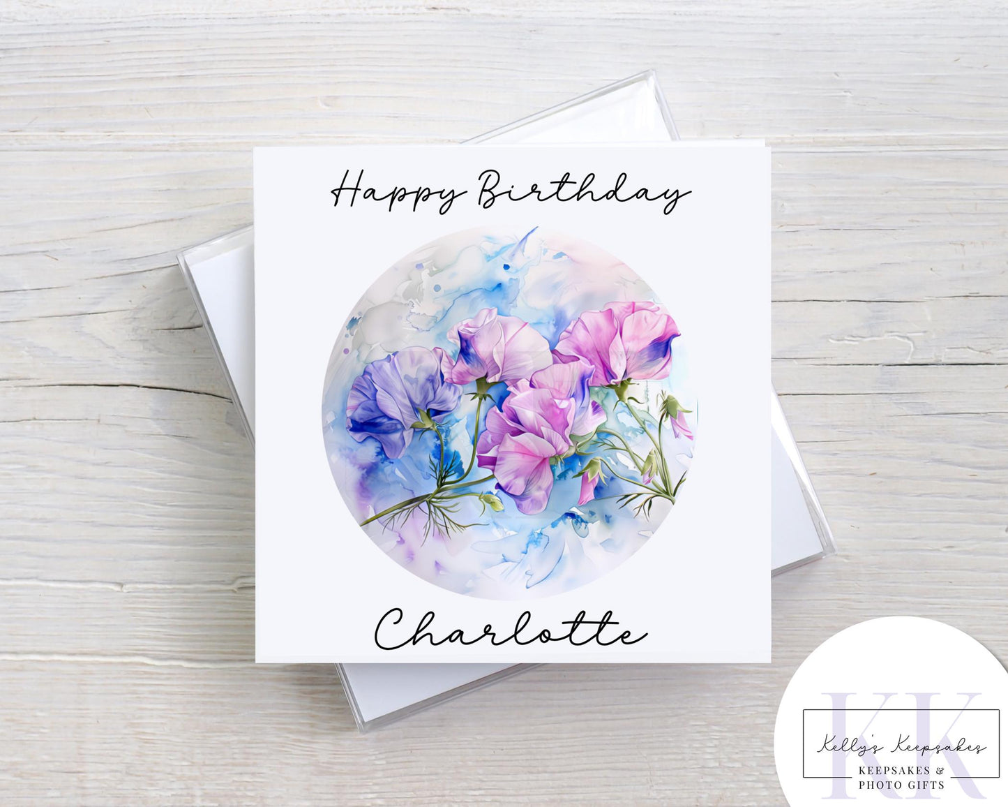 Birth Month Flowers Personalised Birthday Greeting Card - Birthday Card - Flower of month - Occasion Card - Card for her