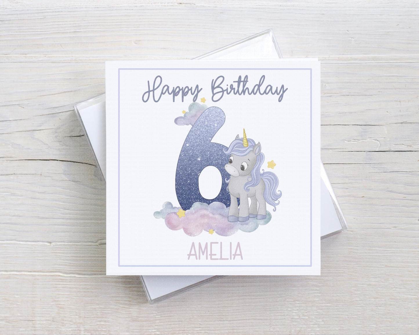 Happy Birthday Unicorn Number Card - Kids - Children - Cards for kids birthdays -birthday girl or boy - Unicorn lover - Various colours