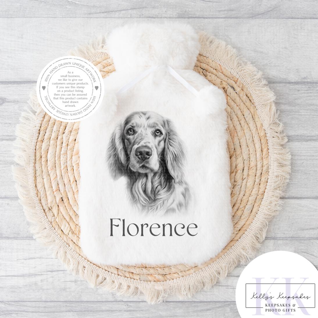 Personalised Sketchy English Setter - Cushion - Mug - Travel Mug - Shopping Bag - Hot Water Bottle - Various Items - Personalised Gifts