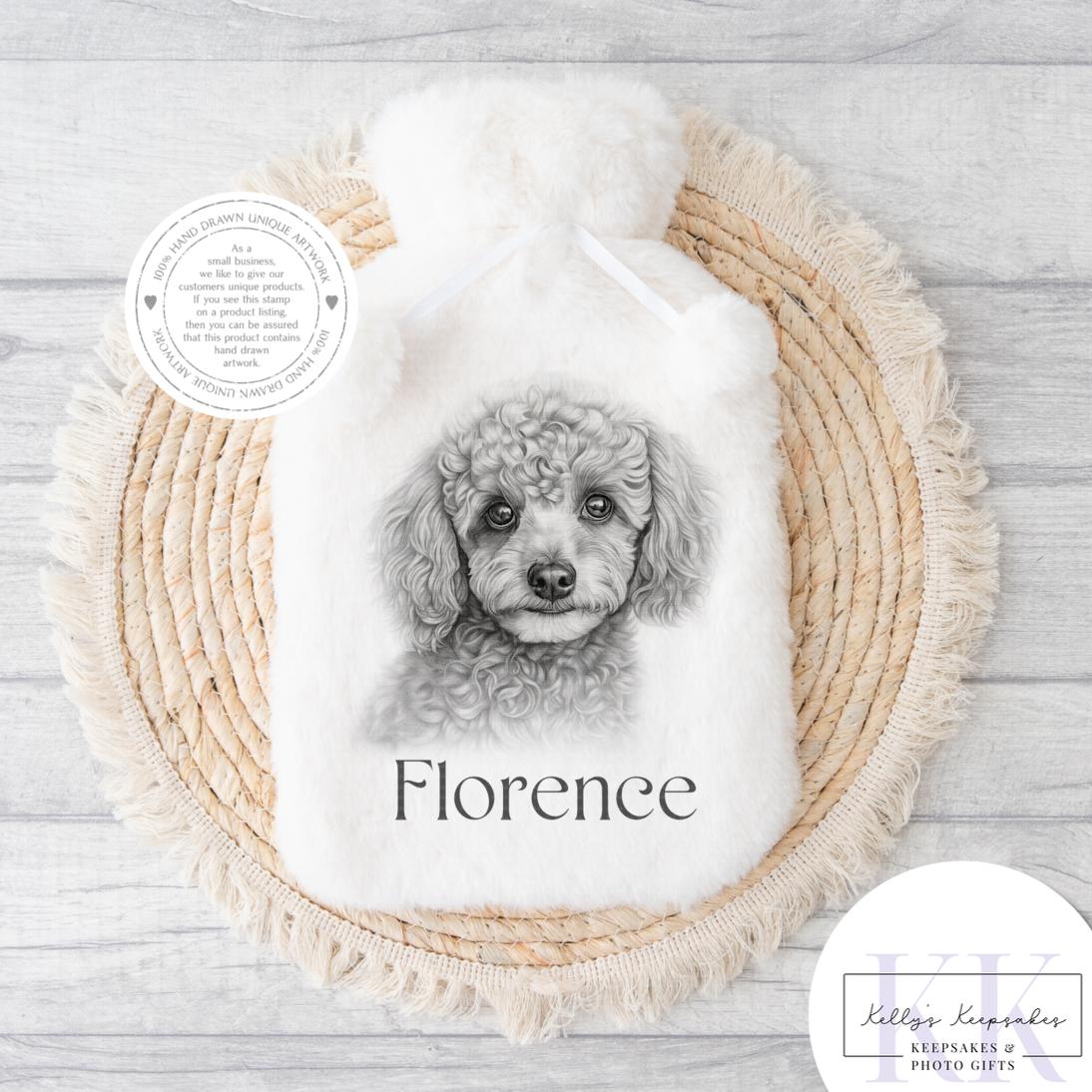 Personalised Sketchy Mini Poodle - Cushion - Mug - Travel Mug - Shopping Bag - Hot Water Bottle - Various Items - Personalised Gifts