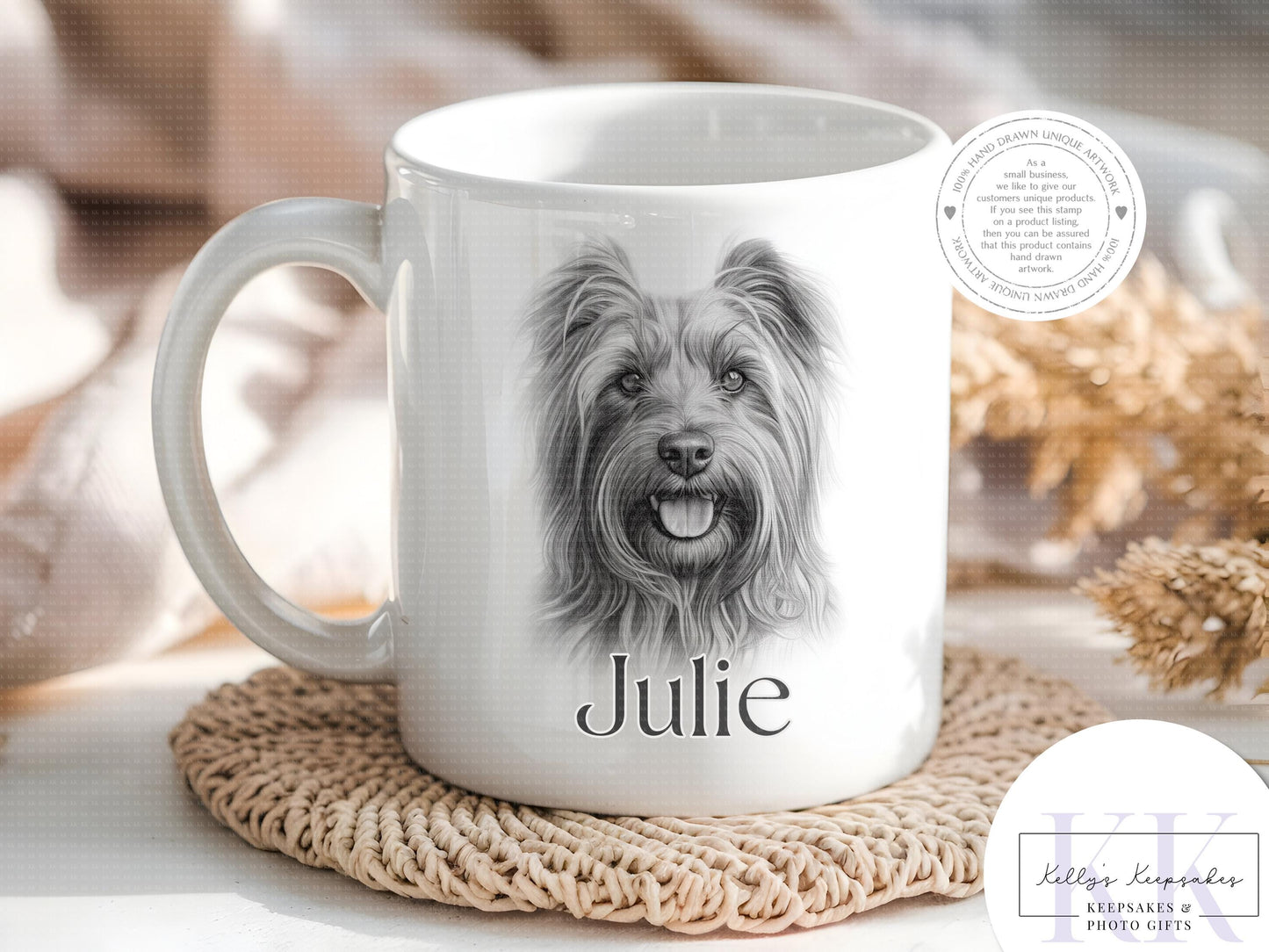 Personalised Sketchy Skye Terrier - Cushion - Mug - Travel Mug - Shopping Bag - Hot Water Bottle - Various Items - Personalised Gifts