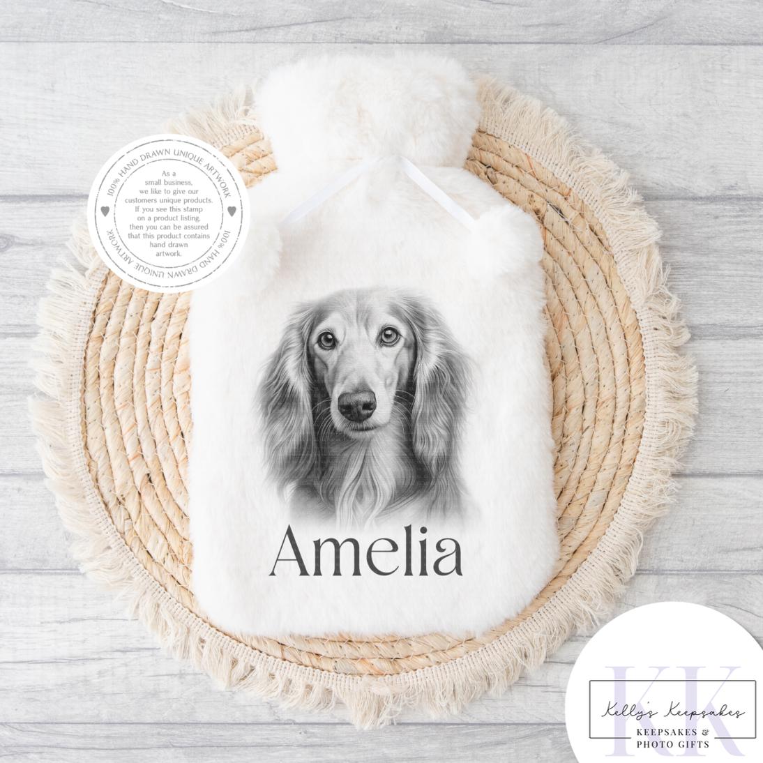 Personalised Sketchy Saluki Dog - Cushion - Mug - Travel Mug - Shopping Bag - Hot Water Bottle - Various Items - Personalised Gifts