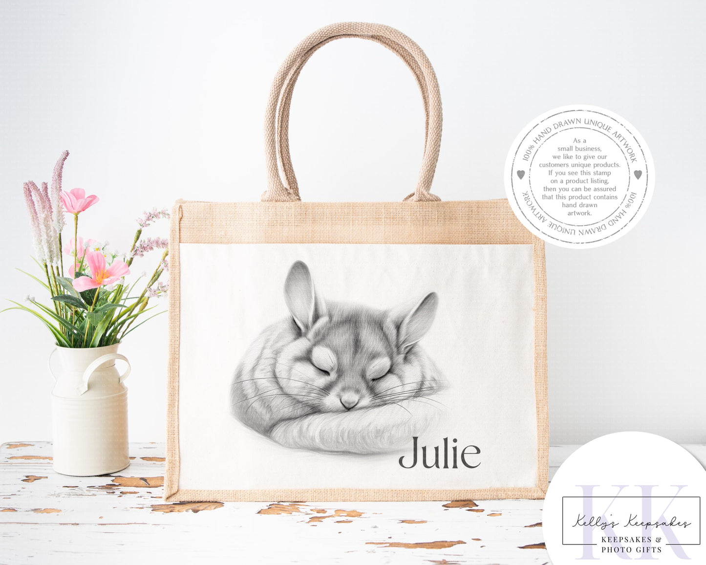 Personalised Sketchy Chinchilla - Cushion - Mug - Travel Mug - Shopping Bag - Hot Water Bottle - Various Items - Personalised Gifts