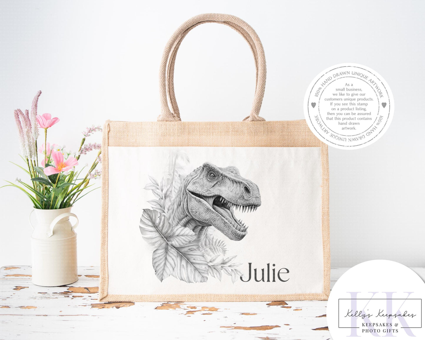 Personalised Sketchy Dinosaur T-Rex - Cushion - Mug - Travel Mug - Shopping Bag - Hot Water Bottle - Various Items - Personalised Gifts