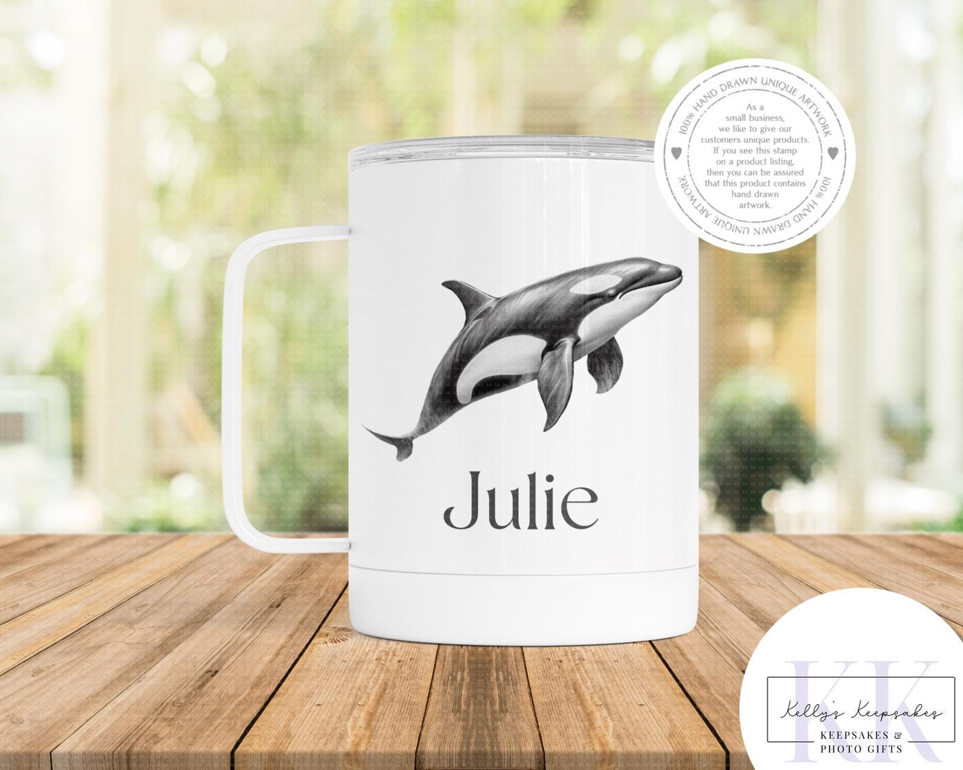 Personalised Sketchy Orca - Cushion - Mug - TravelMug - Shopping Bag - Hot Water Bottle - Various Items - Personalised Gifts - Killer Whale