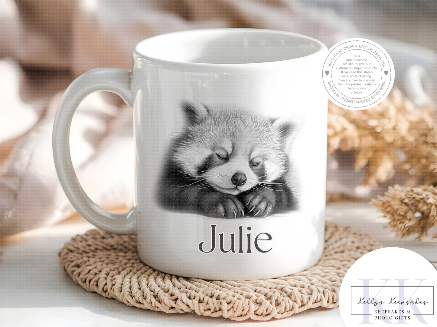 Personalised Sketchy Red Panda - Cushion - Mug - Travel Mug - Shopping Bag - Hot Water Bottle - Various Items - Personalised Gifts
