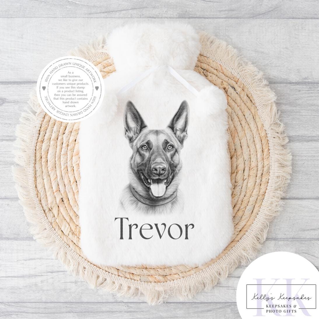 Personalised Sketchy Belgian Malinois - Cushion - Mug - Travel Mug - Shopping Bag - Hot Water Bottle - Various Items - Personalised Gifts