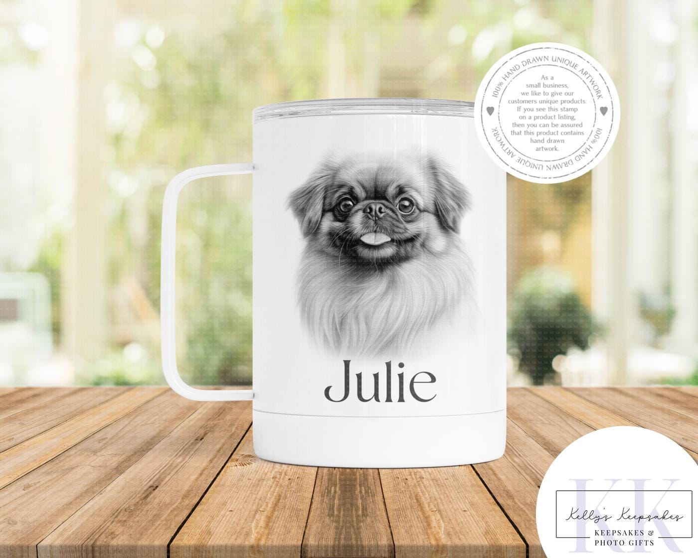 Personalised Sketchy Pekinese Dog - Cushion - Mug - Travel Mug - Shopping Bag - Hot Water Bottle - Various Items - Personalised Gifts