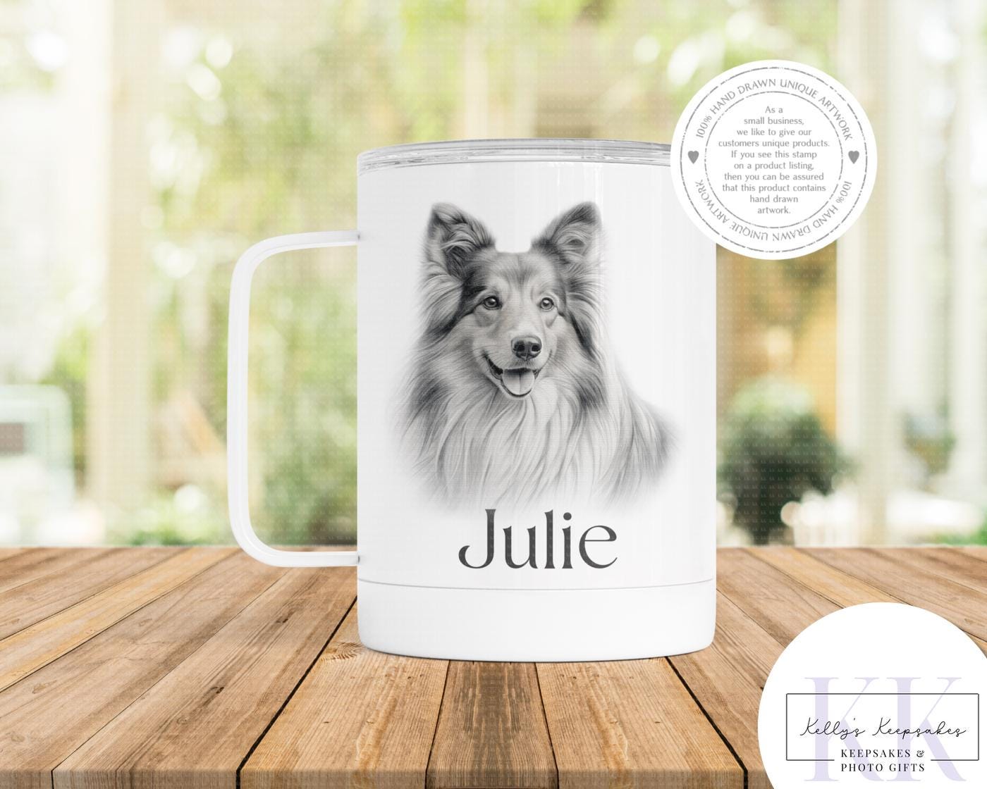 Personalised Sketchy Sheltie Dog - Cushion - Mug - Travel Mug - Shopping Bag - Hot Water Bottle - Various Items - Personalised Gifts