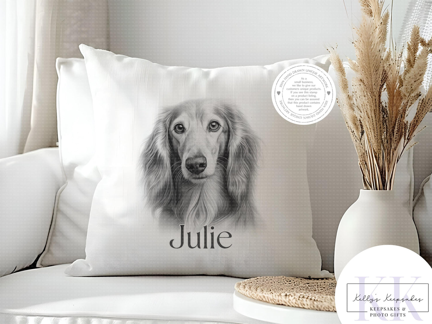 Personalised Sketchy Saluki Dog - Cushion - Mug - Travel Mug - Shopping Bag - Hot Water Bottle - Various Items - Personalised Gifts