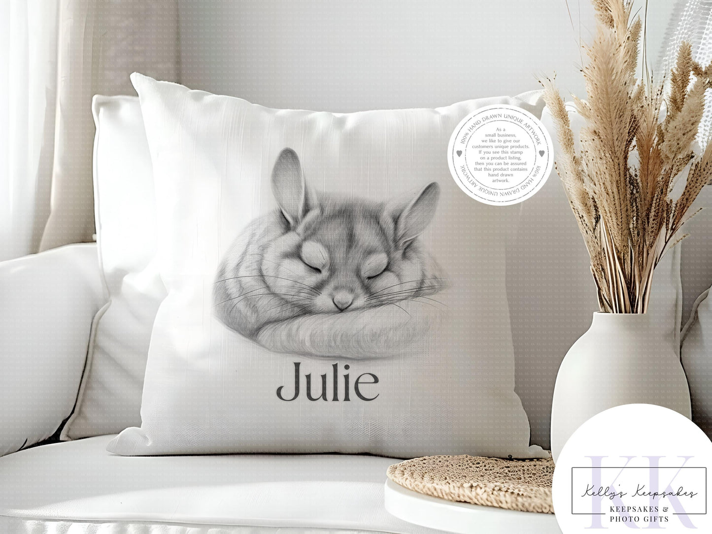 Personalised Sketchy Chinchilla - Cushion - Mug - Travel Mug - Shopping Bag - Hot Water Bottle - Various Items - Personalised Gifts