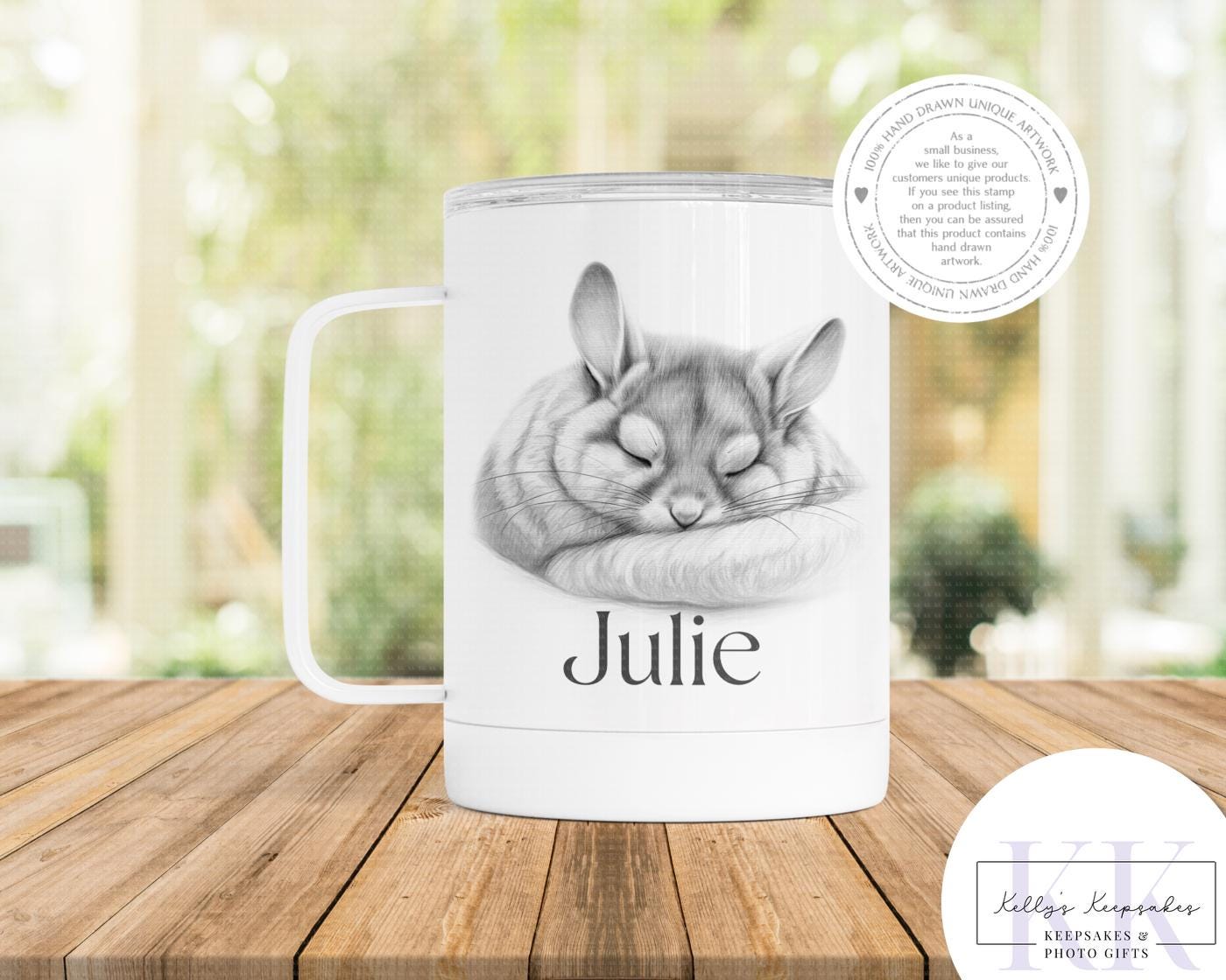 Personalised Sketchy Chinchilla - Cushion - Mug - Travel Mug - Shopping Bag - Hot Water Bottle - Various Items - Personalised Gifts