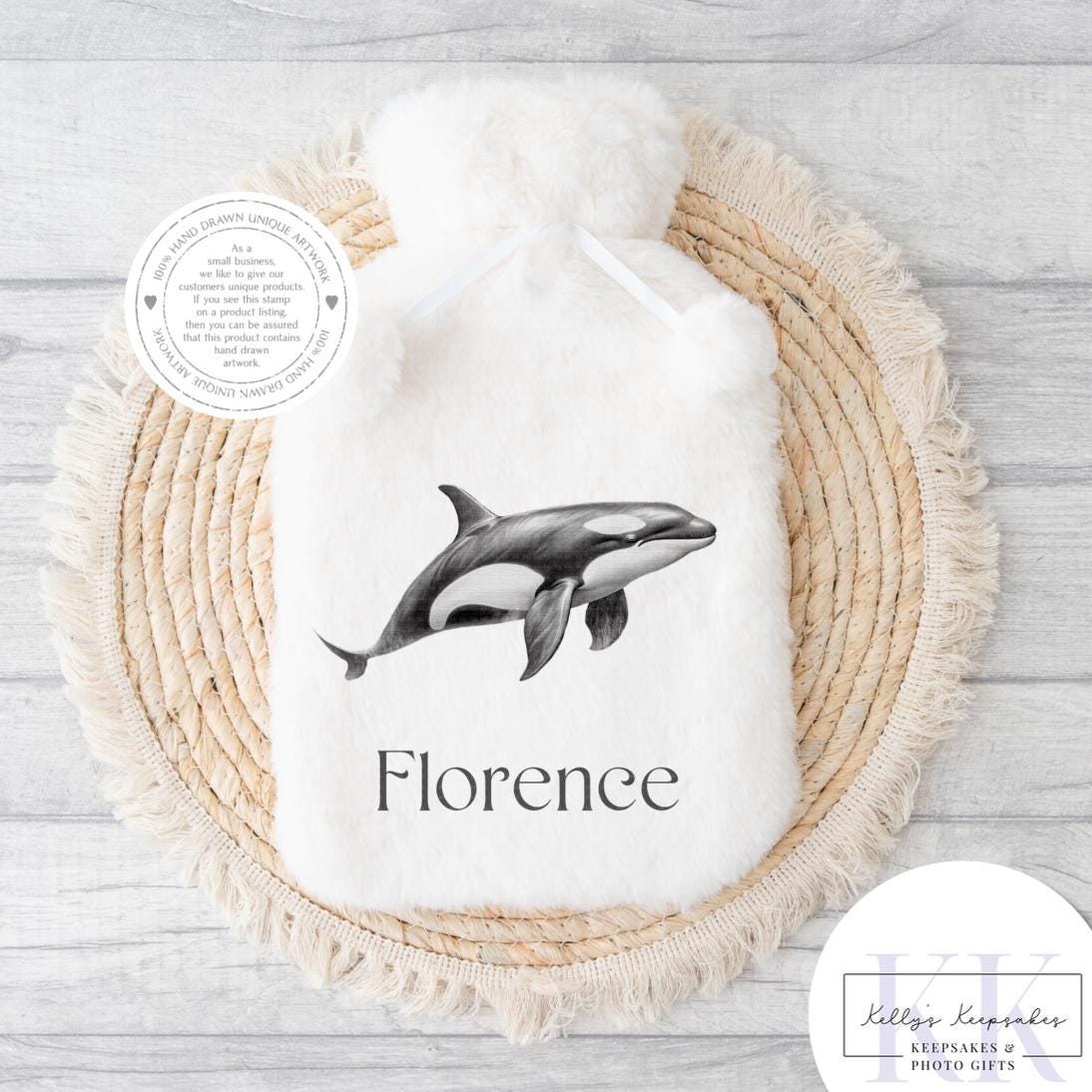 Personalised Sketchy Orca - Cushion - Mug - TravelMug - Shopping Bag - Hot Water Bottle - Various Items - Personalised Gifts - Killer Whale