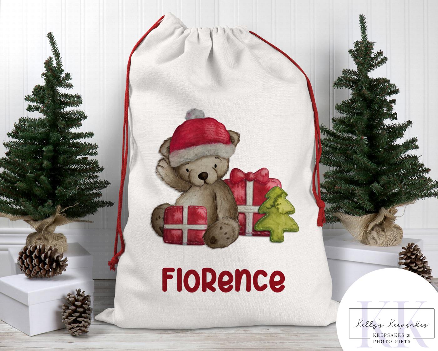 Personalised Christmas Animal Santa Sacks - Christmas Gift Sack - Giraffe - Zebra- Lion and more - Custom Name