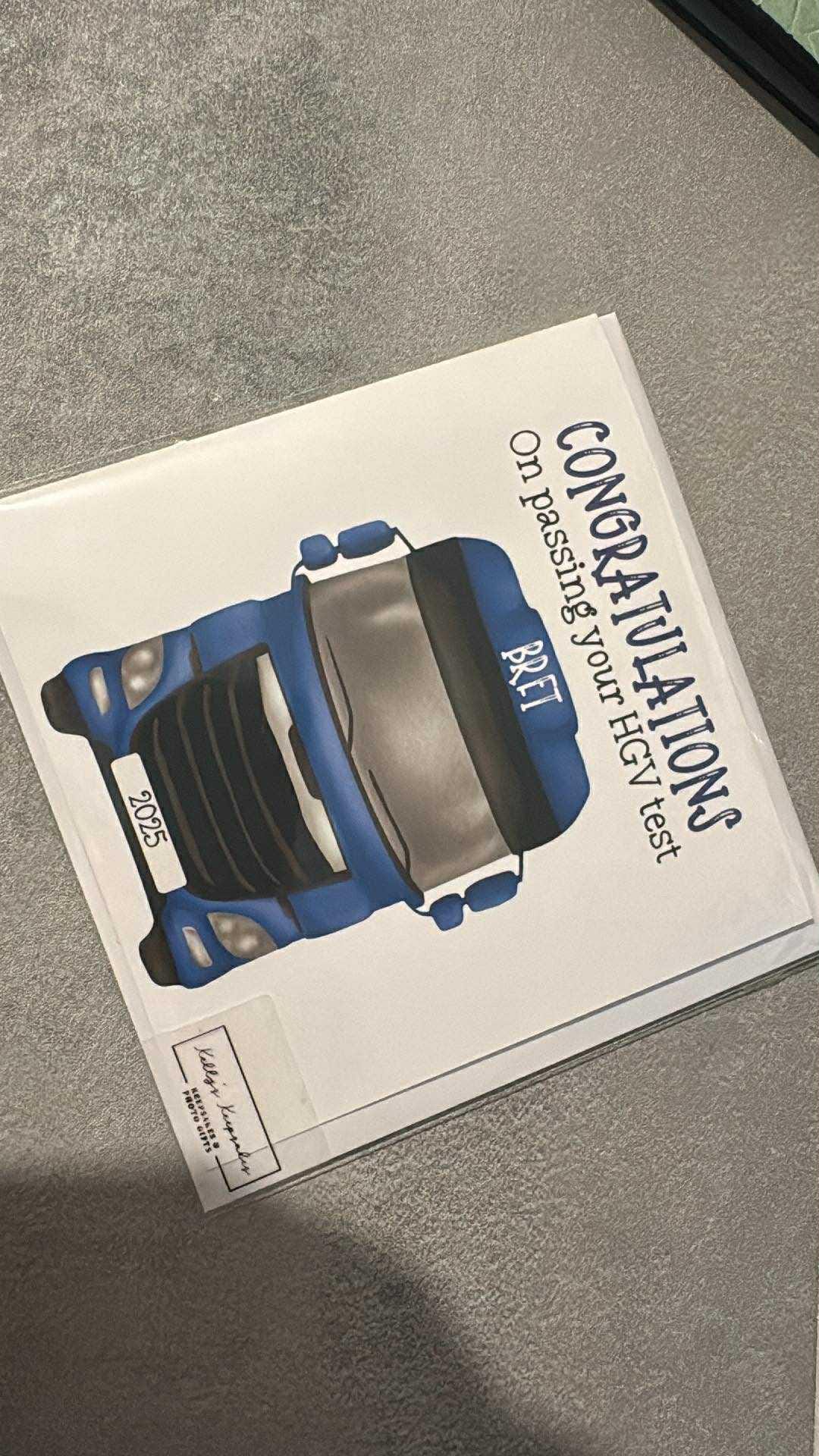 Personalised Passed Lorry Driving Test Card HGV License Congratulations Card New Lorry Driver Card 1st Lorry Driving Job Gift Class 1 Driver